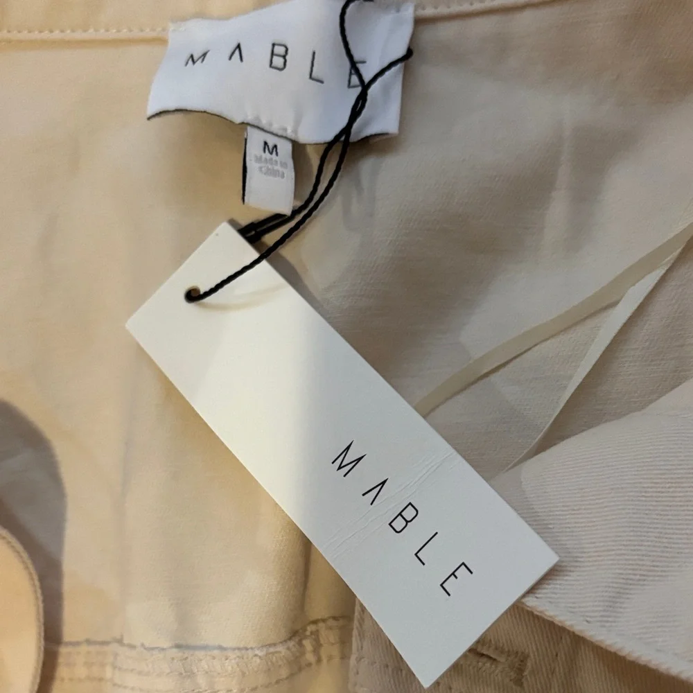 Utility Ruffle Drawstring Jacket - Cream - Picture 2 of 6